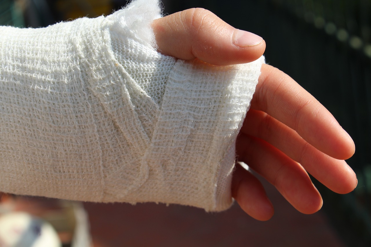 orthopedics, bandage, hand